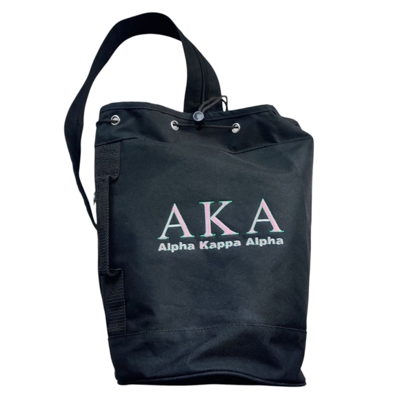AKA Alpha Kappa Alpha Sorority Bag Black 3-Way Convertible Sling Backpack Duffle - Picture 1 of 11
